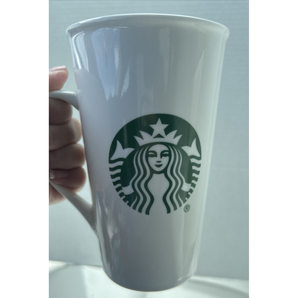 Starbucks 2015 Classic White Green Mermaid Siren Logo Coffee Mug Cup 16 oz Tall